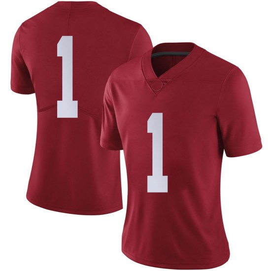 Alabama Crimson Tide Women's Ben Davis #1 No Name Crimson NCAA Nike Authentic Stitched College Football Jersey OT16J60RL